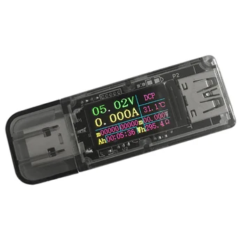ZK-UT 5A USB Farebný Displej Tester 0.96-Palcový IPS Voltmeter Výkon Kapacita Rýchle Nabíjanie Protokol QC2.0/3.0 Nabíjačku Tester