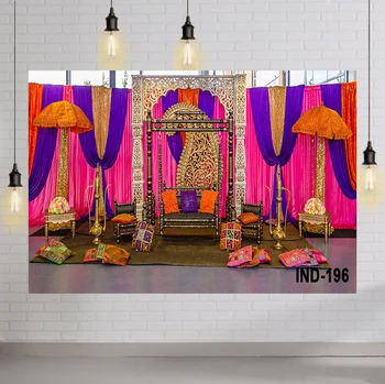 Indická Svadba Marocký Pozadie Farebné Mehndi Henna Fáze Strany Hinduistickej Svadobné Dekorácie Arabian Nights Strany Banner