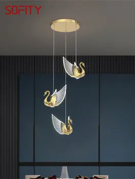 SOFITY Nordic Prívesok Svetlo Tvorivé Swan Luster Visí Lampa Moderného Zariadenia pre život Jedáleň