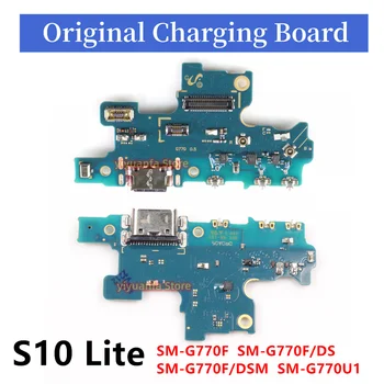 Originálne Nabíjací Port Pre Samsung Galaxy s rezacím zariadením S10 Lite G770 USB Nabíjanie Doske PCB Dock Konektor Flex Kábel Výmena Náhradných Dielov