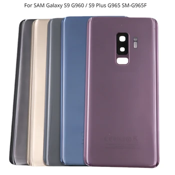 Nové Pre SAM Galaxy S9 G960 / S9 Plus G965 SM-G965F Batérie Zadný Kryt Zadného Skla Dverí Panel Bývanie Prípade Objektív Fotoaparátu Nahradiť
