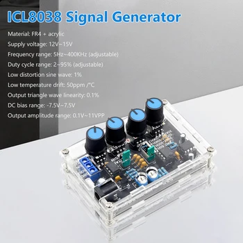 ICL8038 Generátora Signálu DIY Kit Frekvencia 5Hz~400KHz Multifunkčné Nízke Frekvencie Signálu Generátor Nezmontované Časti v Prípade