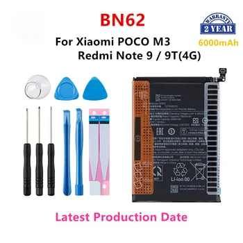 100% Pôvodnej BN62 6000mAh Batéria Pre Xiao POCO M3 Redmi Poznámka 9 Redmi 9T 4G Telefón Náhradné Batérie+Nástroje