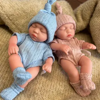 Micro Preemie celého Tela Silikónové Baby Doll 20 cm Realisticky Mini Bebe Reborn Bábiky Surprice Deti Anti-Stres Hračky