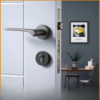 Čistej medi split zamknúť dvere spálne magnetické tichý kávy bronz čierna šedá pevné medené dvere rukoväť.