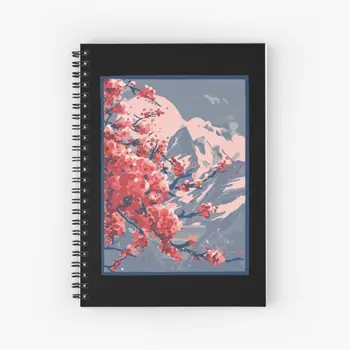 Ružová Cherry Blossom Špirála Vestník Notebook Memo poznámkový blok Denník Špirála Kniha pre Denníkov Poznámky Štúdium Práce Školy Chlapci Grils