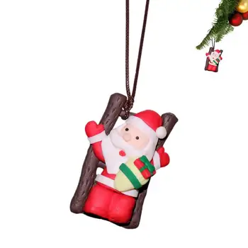 Vianočné Auto Prívesok Rebrík Santa Claus Spätnom Zrkadle Auta Ornament Nastaviteľné Swing Prívesky Dovolenku Dekorácie Legrační