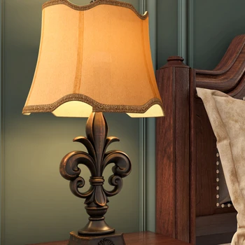 Americký stolná lampa, spálne, nočná lampa vintage idylické krajiny Európskej stolná lampa luxusné štúdia izba klasická žiarovka