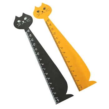 15 cm Cute Cat Rovné Pravítko Drevené Nástroje na Kreslenie, Písacie potreby Kancelárske Školské potreby