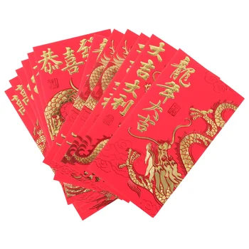 Paketové Čínske Červené Obálky Obálky Jemné Zverokruhu Vrecku Nový Rok Kniha Lunárny Dragon Dekorácie Pre