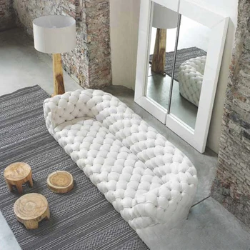 Post-moderný full-pull štvorčlennej gauč Jednoduché biele voľný čas Obývacia izba gauč veľkých multi-osoba, gauč