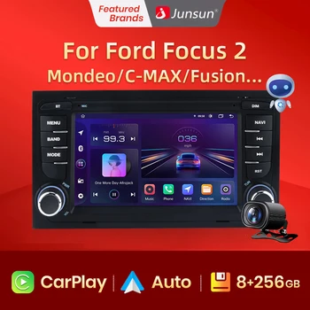 Junsun CarPlay Android, Auto Radio na Ford Mondeo Focus Fiesta Tranzit Kuga C-Max S-Max a Galaxy GPS Auto Multimediálne 2din autoradio