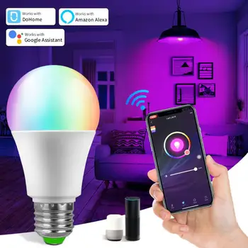 WiFi Smart Žiarovky Bluetooth Žiarovky E27 RGB Smart Žiarovky RGBCW Farebné Stmievateľné Časovač LED Žiarovky Pre Strany Decoratio