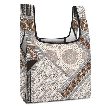 Prispôsobený Vytlačené Veľké Nákupné tašky Módy Tlače dámske Kabelky Cestovanie s potravinami Skladacie Tašky Organizátor Shopper Plážové Tašky