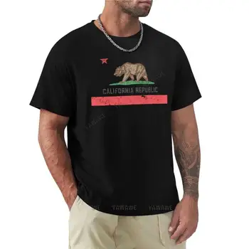 Vintage California Flag T-Shirt zviera tlače tričko pre chlapcov plus veľkosť topy Anime t-shirt estetické oblečenie, oblečenie pre mužov