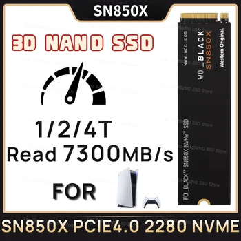 Vysoká Rýchlosť ČIERNEJ SN850X SSD M. 2 NVMe PCIe 4.0 Čítať Až 7300MB/s 2280 SSD pre PS5 Playstation 5 Prenosný Herný Počítač PS5