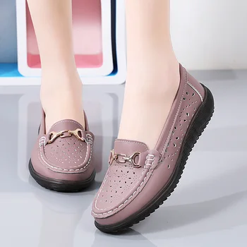 2023 dámske sandále letné byt vyrezávané vydlabaných dámske topánky mäkké jediný non-slip bežné topánky, topánky pre ženy
