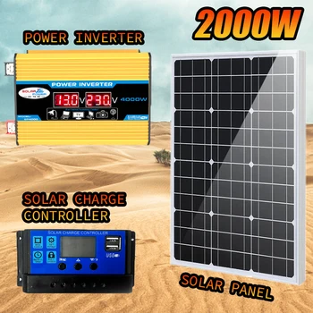 2000W Monokryštalické Silicon Solar Panel Menič 220V S Radič Auto Nabíjačka pre Domácnosť Strešný Street Light