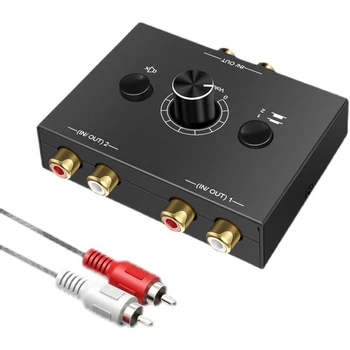 2 Do 1 Z 1 Do 2 Z Rýchlo Audio Prepínač Black Metal Pre Multi-Pripojenie Zariadenia Rýchle Prepínanie