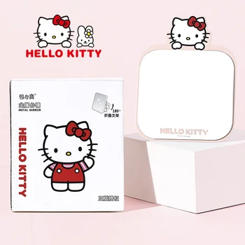 Sanrio Hello Kitty Skladacie make-up Zrkadlo Cartoon Prenosné Kovové HD Kozmetické Zrkadlo Roztomilý Dievča Personalizované Domov, Žien, Stôl, Zrkadlo