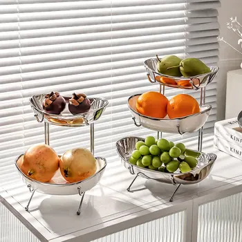 Luxusné jednoduché a ovocné misy viacvrstvové keramické ovocné misy menovitá hodnota dobré veci, sušené ovocie doska pokovovanie candy plat
