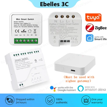 1/2/4CH Tuya Zigbee Smart Switch Modul Relé Smart Home APLIKÁCIU Diaľkové Ovládanie Hlasom Pracuje S Bránou Alexa Asistent Google