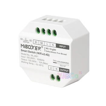 Miboxer 110V-220V 2.4 G WiFi Smart zapnutie a vypnutie slabší hlas Alexa, Google Asistent/Tuya app riadenie elektrických zariadení