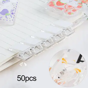 50Pcs Samolepiace Stenu Klipy Transparentné Nie je Ľahko Deformovaný Kompaktná Veľkosť Široko Používaný Mini Dokument Papier Klipy