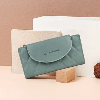 Módne jednoduché peňaženky karty taška dámske dlhé peňaženky Študent peňaženky klip strane kabelky veľkoobchod