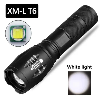 Silný 5 Režimov XML-T6 LED Baterka Hliníkový Vodotesný Zoomovateľnom Taktické Svetlo Používať 18650 Nabíjateľná Batéria pre Lov
