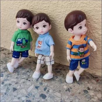 Nové 16 cm BJD Malý Chlapec Závesné Bábiky a Oblečenia Simulované 3D Oči Viacerých Hnuteľného Spoločných Detí je Hračka Darček k Narodeninám