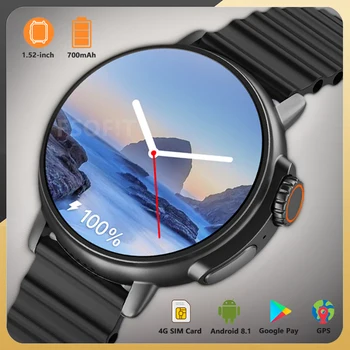 1.52-palcový 4G Siete, SIM Karty, GPS Smart Hodinky 200W Fotoaparát, Wifi, NFC Robustný 128G ROM Skladovanie Google Play IP67 Android Smartwatch