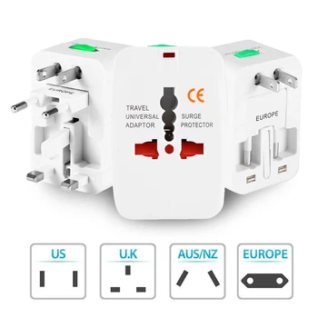 Universal Plug Adaptér, Všetko V Jednom EÚ, UK, USA, AU Konverzie Plug Cestovné Napájací Menič Elektrickej Zásuvky 10A 250V