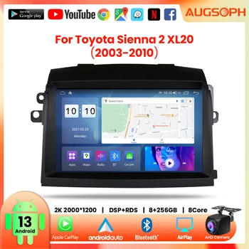 Android 13 autorádia pre Toyota Sienna 2 XL20 2003-2010, 9 palcov 2K Multimediálny Prehrávač s 4G Carplay & 2Din GPS Navigácie