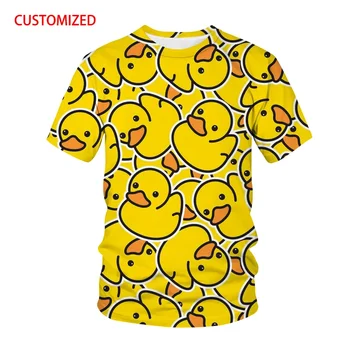 2023 Nové Legrační Zviera Roztomilý Žltá Kačička 3D Vytlačené T-shirt Cartoon Ulici Mužov a Ženy, Krátky Rukáv Harajuku Detí Top 6XL