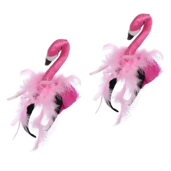 Flamingo Hlavový Most Ružové Plameniaky Headdress Havaj Flamingo Hlavový Most Tvorivé Flamingo Headdress Halloween Karneval Tropické Strany