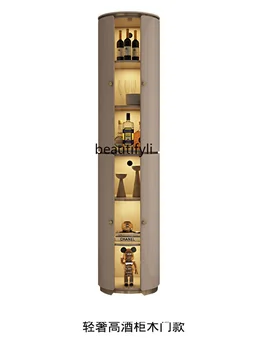 Svetlo Luxusné Trojuholník Víno Kabinet Obývacia Izba Rohu Steny z Nerezovej Ocele Zobraziť Kabinetu Skladovanie Skla nábytok z masívu