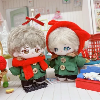 V zime Zelené Šaty Teplý Kabát Červený Šatku Bábiky Oblečenie pre 10 cm Idol Bábiky, Príslušenstvo, Oblečenie pre Kórea Kpop EXO Bábiky