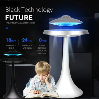 Magnetické Zavesenie Levitující Led stolná Lampa S UFO Reproduktor Bluetooth Priestorový Zvuk BT Reproduktor Creative Darčeky Nočné Osvetlenie