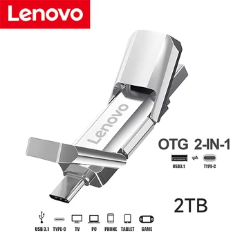 Lenovo U Disku 2TB 512 gb diskom 1 tb 256 GB 128 GB Prenosné Pero Jednotky Shockproof Dátové Úložisko Typu-C, USB 3.1 Flash pamäťové Zariadenie Hot