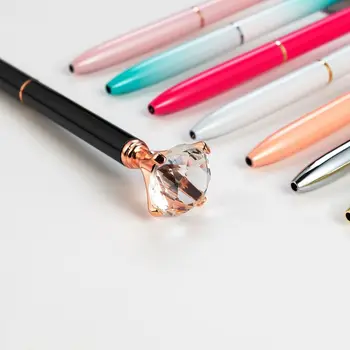 Študent Darčeky Krištáľové Pero, Kreatívne Veľký Diamant Crystal Kov Diamond Pero Office Materiál Darček Kovové Guľôčkové Pero
