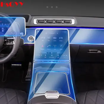 Pre Mercedes-Benz Classe S 2021 W223 Interiéru Vozidla stredovej Konzoly Transparentné TPU Ochranný Film Anti-scratch Opravy Film