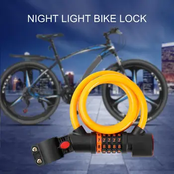 Bezpečné, Odolné Bike Zamky Zmes Zámok na Bicykel Vysoká Bezpečnosť Bike Zamky s Chvost Svetlo Heavy-duty Anti-theft Kábel