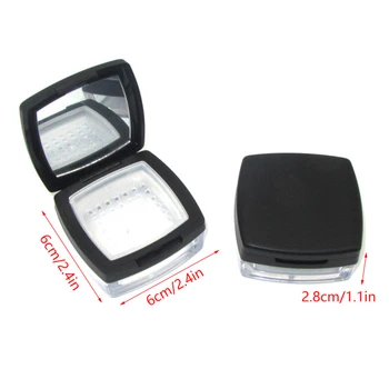 6 g Plastové Loose Powder Jar S Sifter Prázdne Kozmetické Kontajner Čierny Matný Spp make-up Kompaktné Prenosné Loose Powder Box