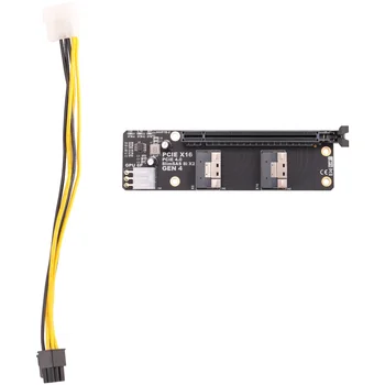 Gen4 2 Porty SlimSAS 8I X2, Aby PCIE 4.0 X16 Slot Adaptér Doska pre Sieťové Karty Grafika grafická Karta Zachytiť Kartu
