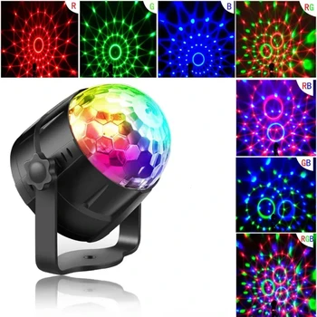 RGB Disco Ball Strany, Svetlo, Zvuk Aktivovaný DJ, Disco Stage Svetlo LED Laserový Projektor Strobo Lampa pre Klub, Bar, Karaoke Xmas Party