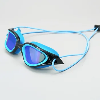 Dospelých plavecké Okuliare Mužov Lano Hlavu Farebné elektrolyticky pokrývajú Polarizované Svetlo Nepremokavé a Anti-fog Vonkajšie Plavecké Okuliare