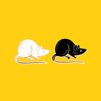Čierne Biele Krysy Smalt Pin Cartoon Zvierat Myš Vlastné Brošňa Cartoon Odznak pre Priateľov Šperky Veľkoobchod Taška Tričko Preklopke Kolíky