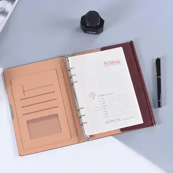 A5 krúžkových Naplniteľné Plánovač Notebook Denník Vestník Kartou Držiak na Pero Magnetické Tlačidlo Grafické Karty Pero Vrecká