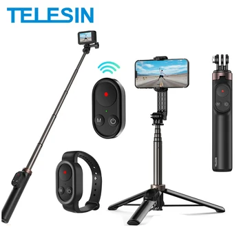 TELESIN 60 CM Bezdrôtové Bluetooth Diaľkové Ovládanie Vlog Selfie Stick závit pre Statív Čierny pre GoPro 12 11 10 9 8 Fotoaparátu Smart Phone